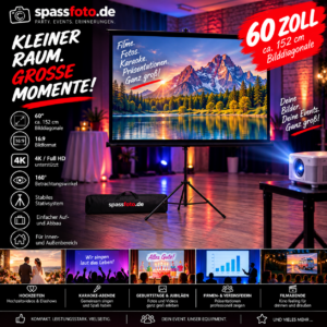 🎬 60" Projektionsleinwand mit Stativ – kompakt & flexibel