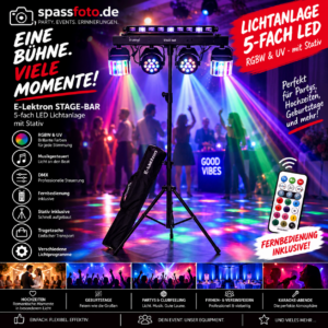 💡 E-Lektron STAGE-BAR – komplette Lichtanlage für Deine Party