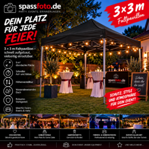 ⛺ 3 × 3 m Faltpavillon – Dein Platz für die Party