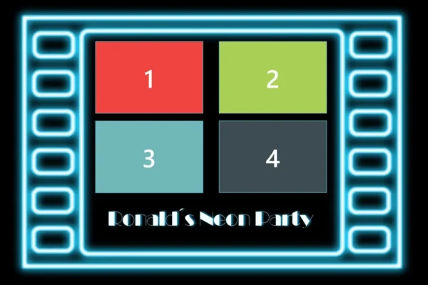 Beispiel für ein Fotobox-Ausdruck-Layout: Neonparty