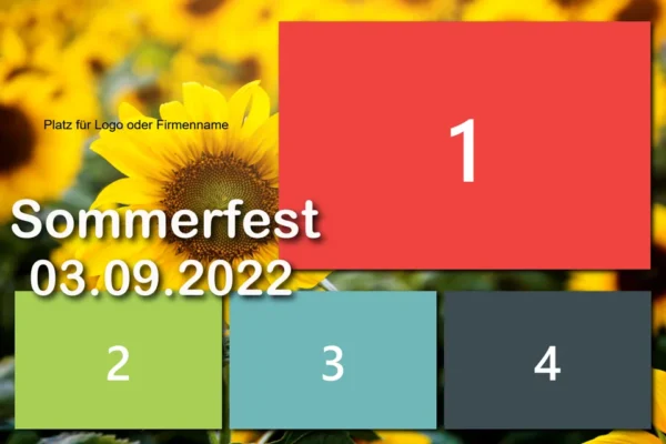 Beispiel für ein Fotobox-Ausdruck-Layout: Sommerfest