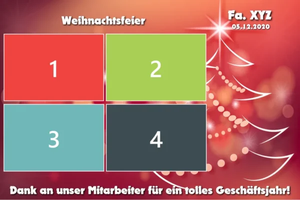 Beispiel für ein Fotobox-Ausdruck-Layout: Weihnachtsfeier
